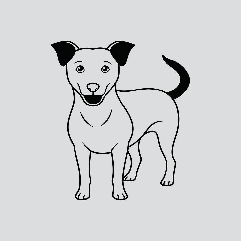 A DOG In A Line Draw White Background vector