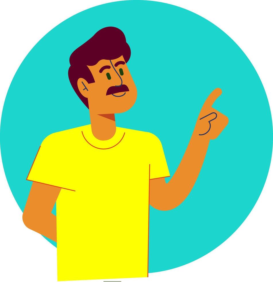 a gentleman in a T-shirt asks for information vector