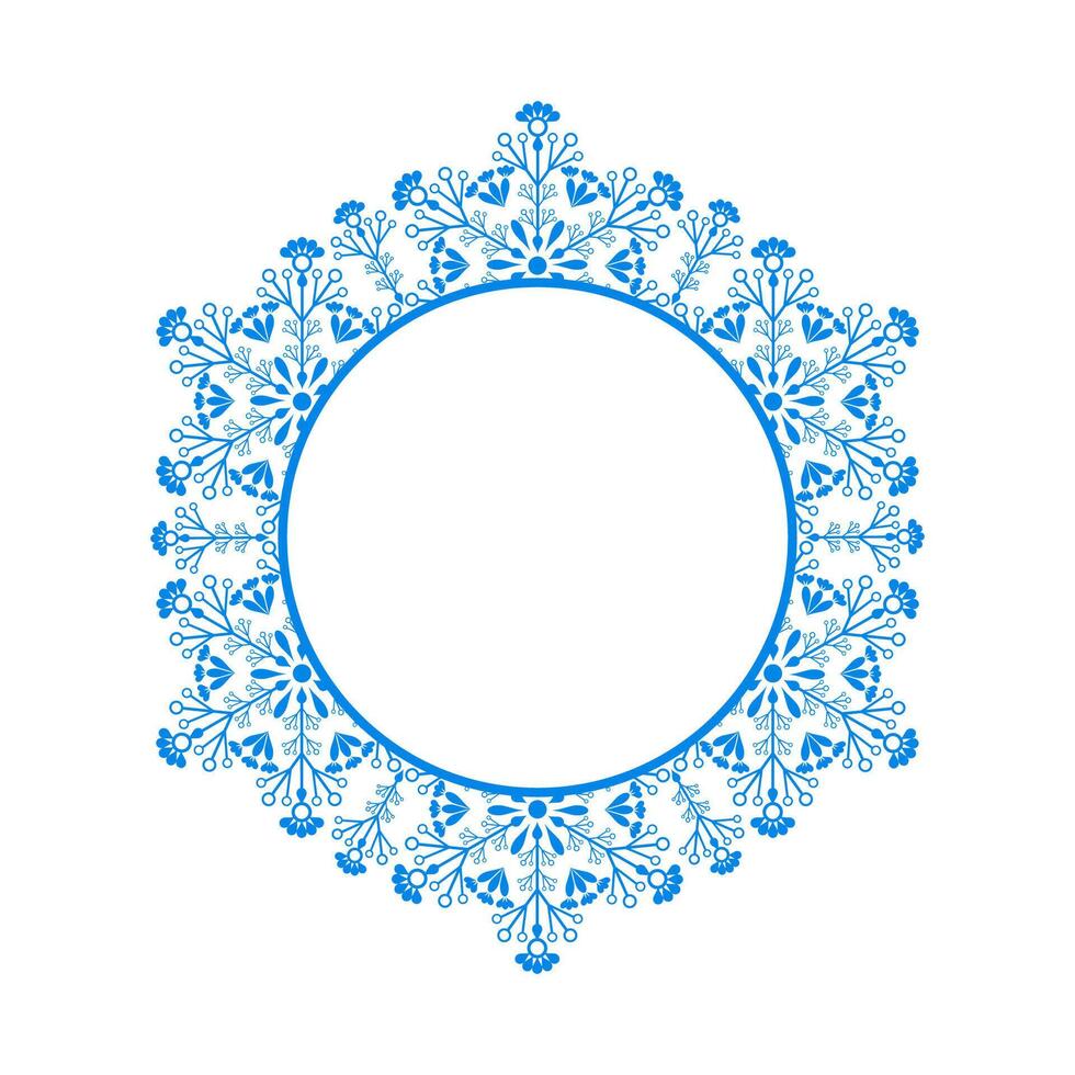 Christmas frame with winter snowflakes. vector