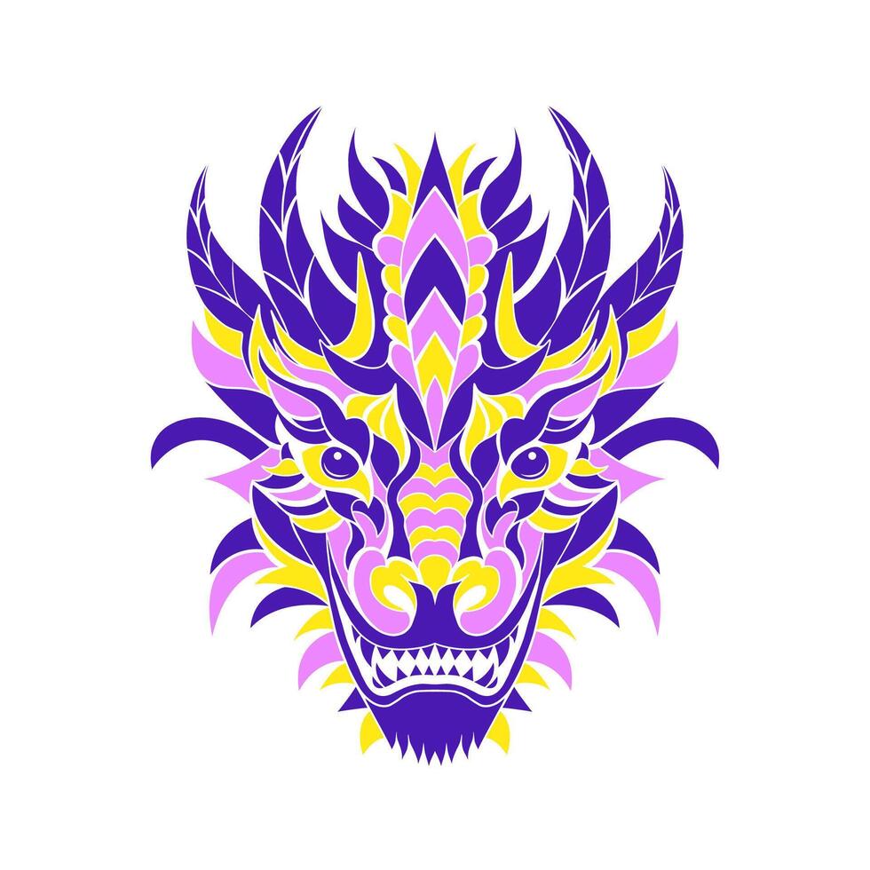 Head of colorful dragon vector