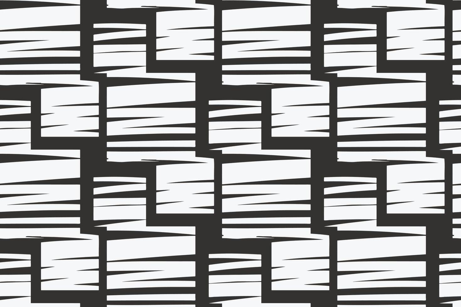 Abstract organic shapes square seamless pattern. hand drawing unique large squares print. Black and white simple background. Contemporary minimalist ornament vector