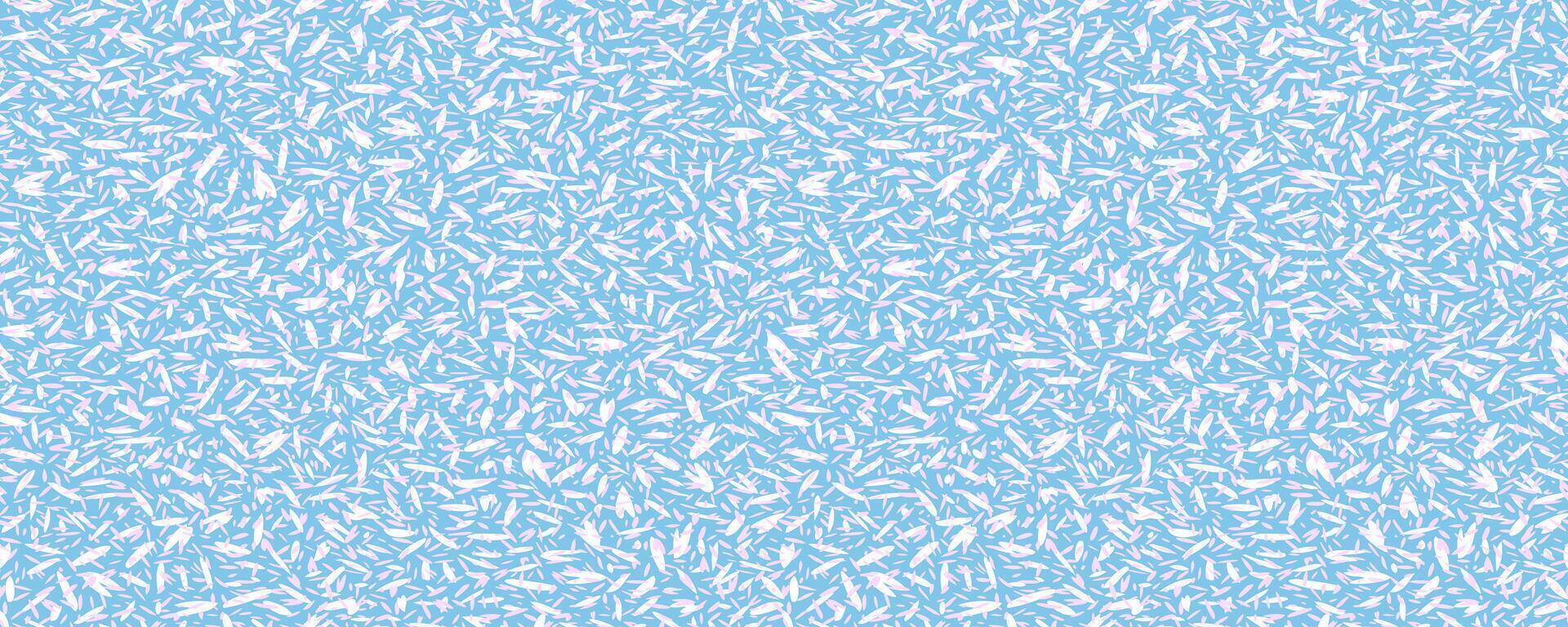 Hand drawn layered dots seamless pattern. Blue spotted background with crossing abstract organic shapes, drops, spots, circles, snowflakes. Painted texture for print vector