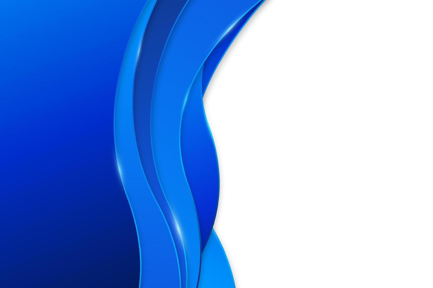 Gradient blue wavy background. Business background with blue elegant waves design and copy space vector