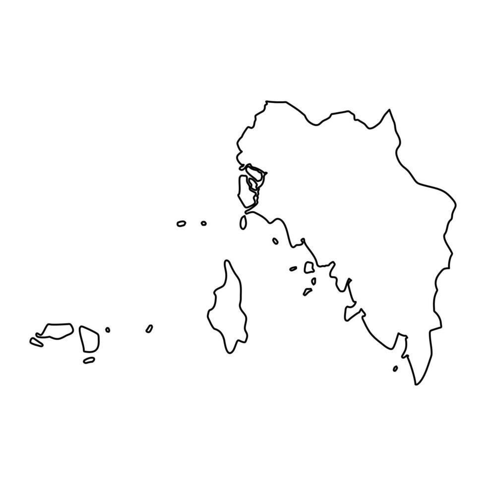 Satun province map, administrative division of Thailand. illustration. vector