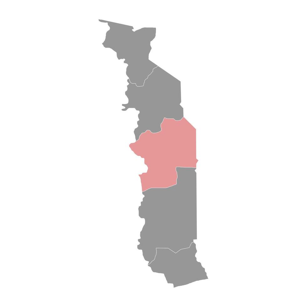 Centrale Region map, administrative division of Togo. illustration. vector