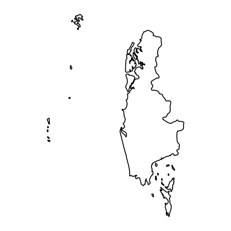 Phang Nga province map, administrative division of Thailand. illustration. vector