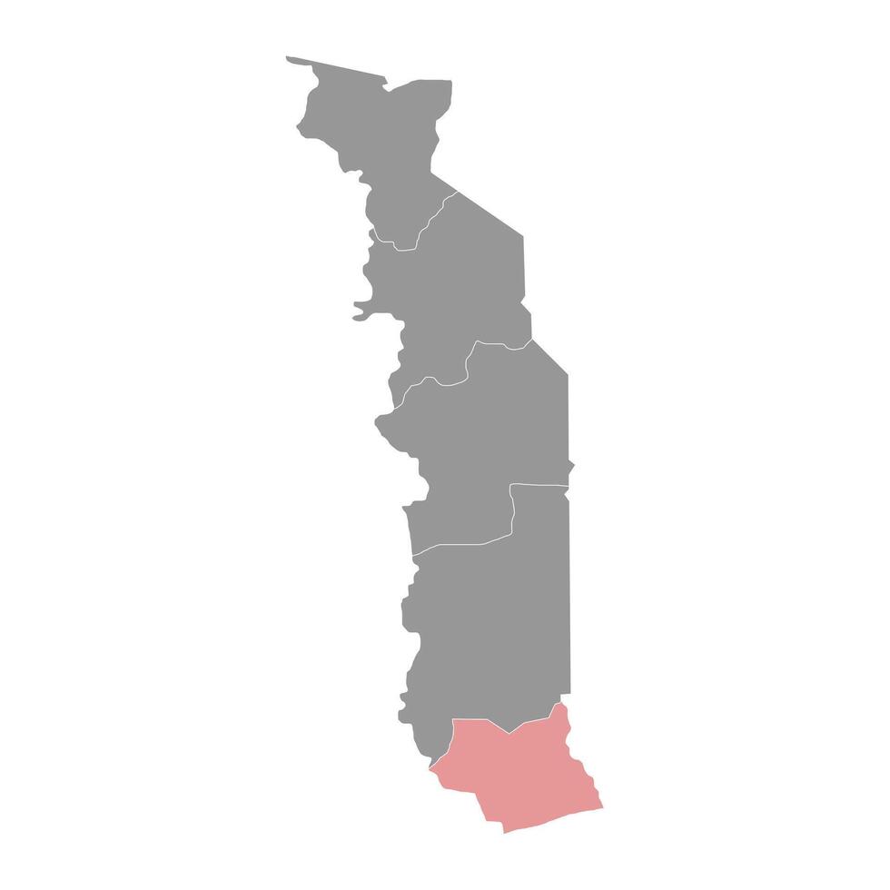 Maritime Region map, administrative division of Togo. illustration. vector