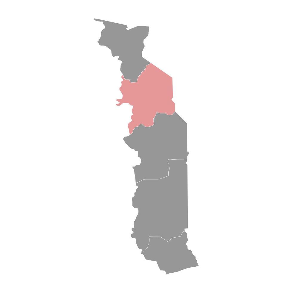 Kara Region map, administrative division of Togo. illustration. vector