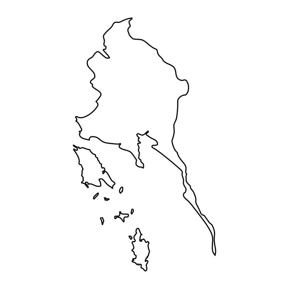 Trat province map, administrative division of Thailand. illustration. vector