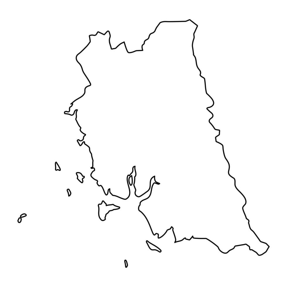 Trang province map, administrative division of Thailand. illustration. vector