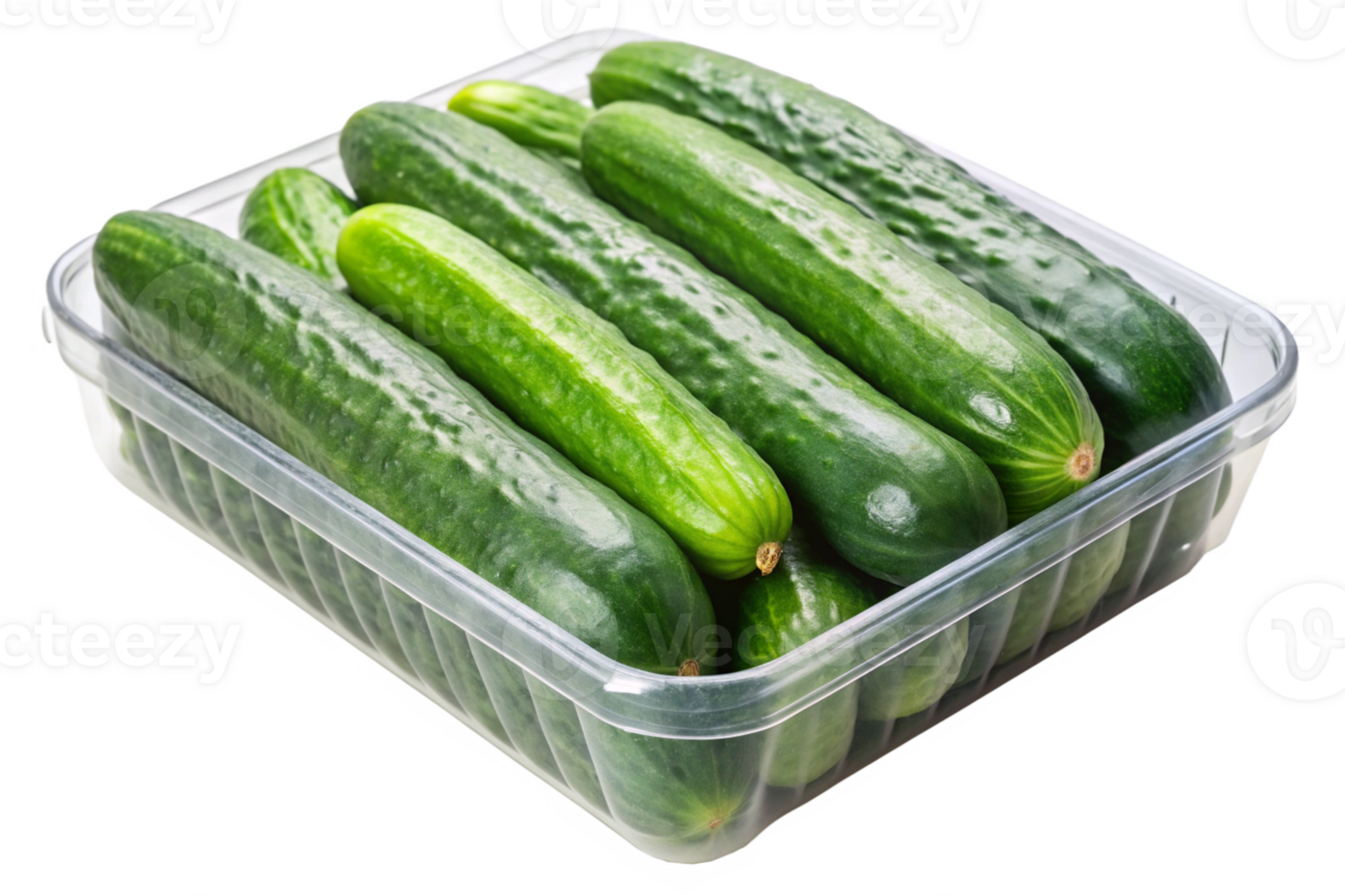 Fresh Green Cucumbers in Package png