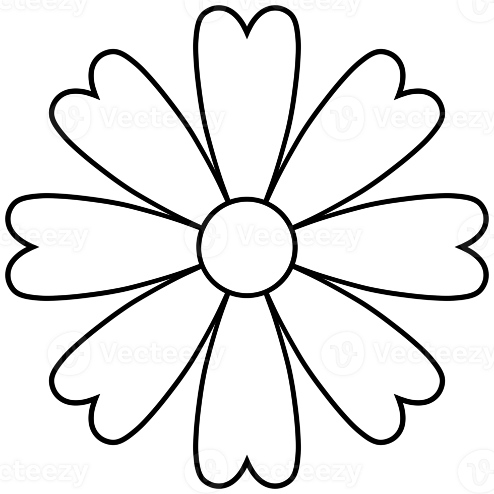 Daisy Flower line black png
