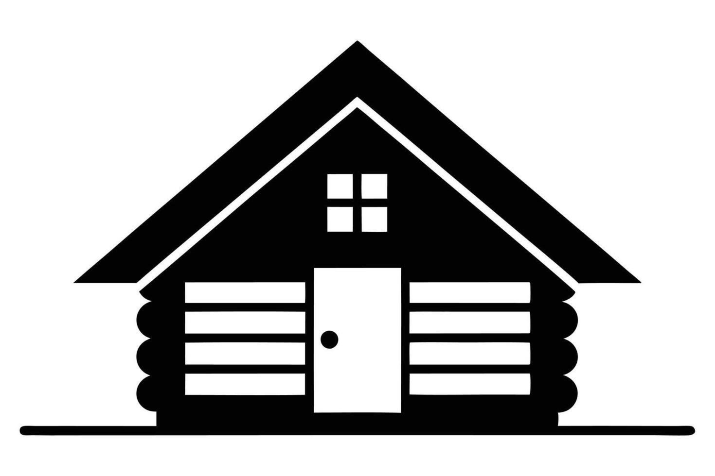 log cabin creative silhouette illustration vector