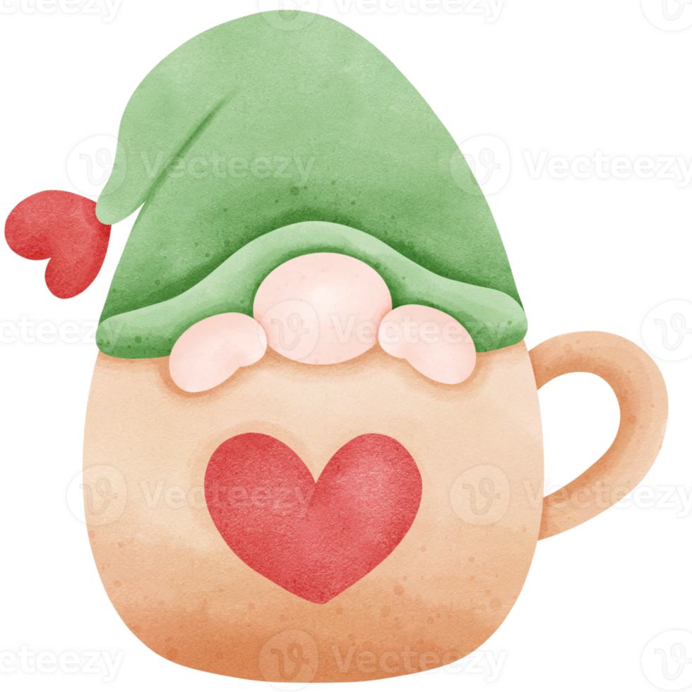 Gnome in a coffee cup png