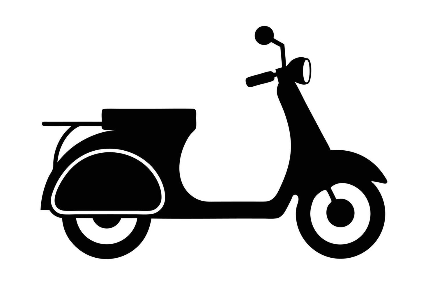 Scooter silhouette icon isolated on white background vector