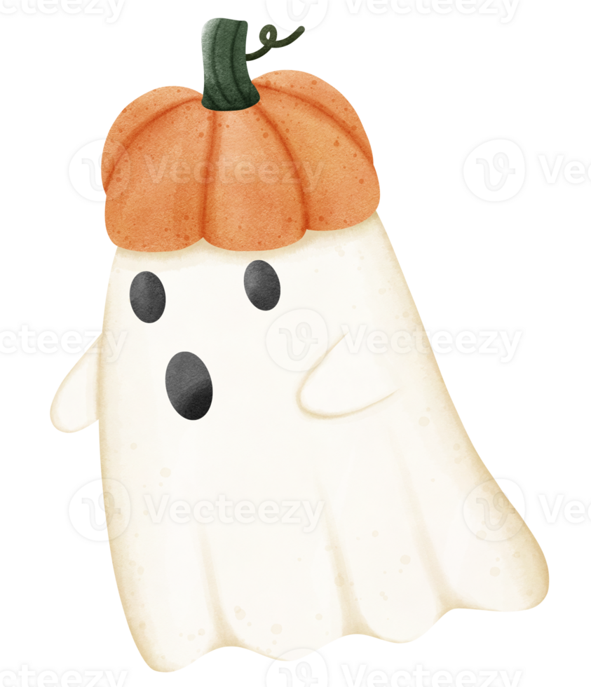 Ghost Put on a pumpkin hat png
