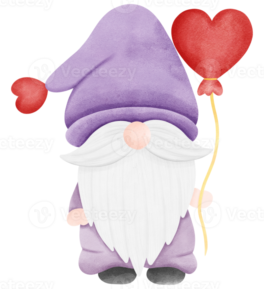 Gnome and balloon heart png