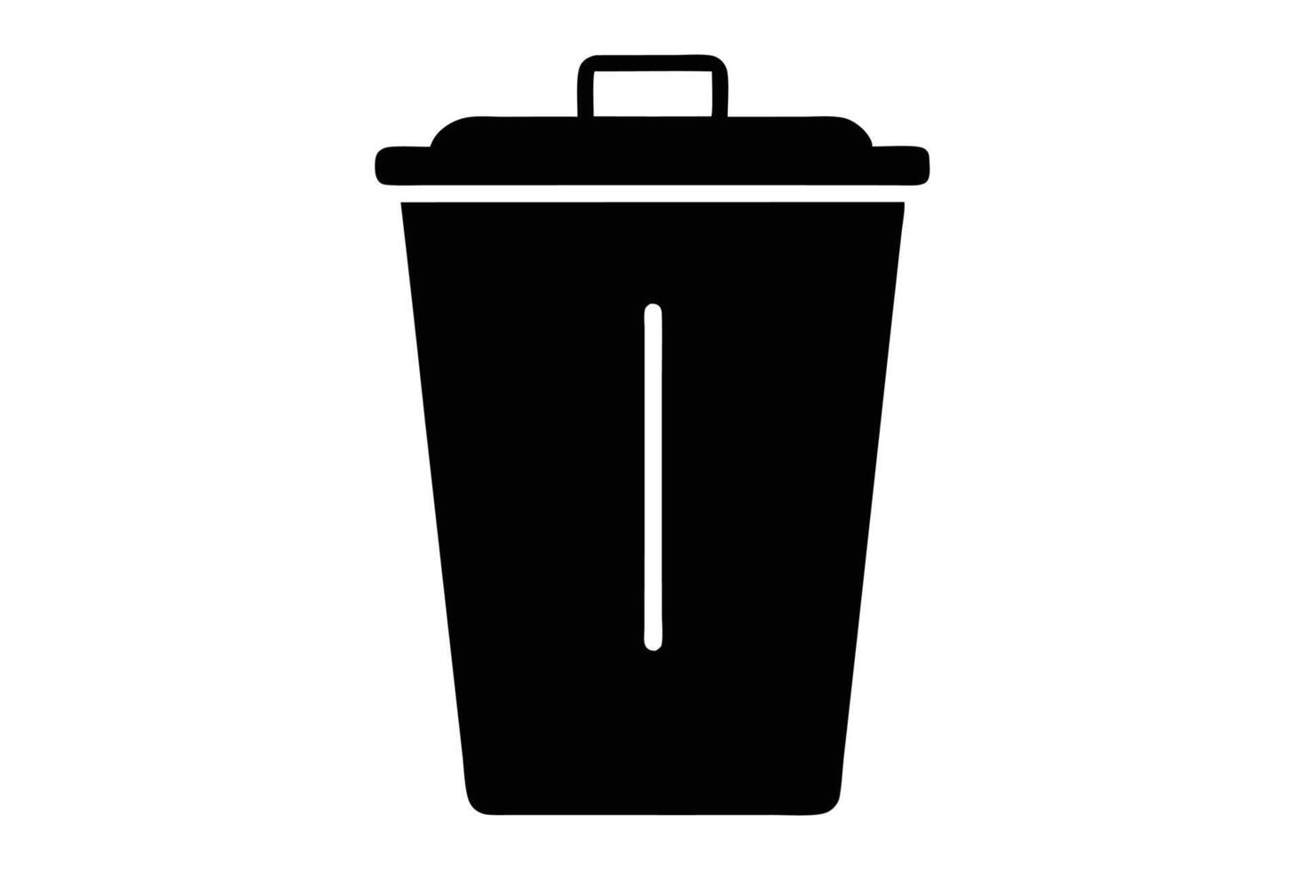Trash can silhouette icon isolated on white background vector