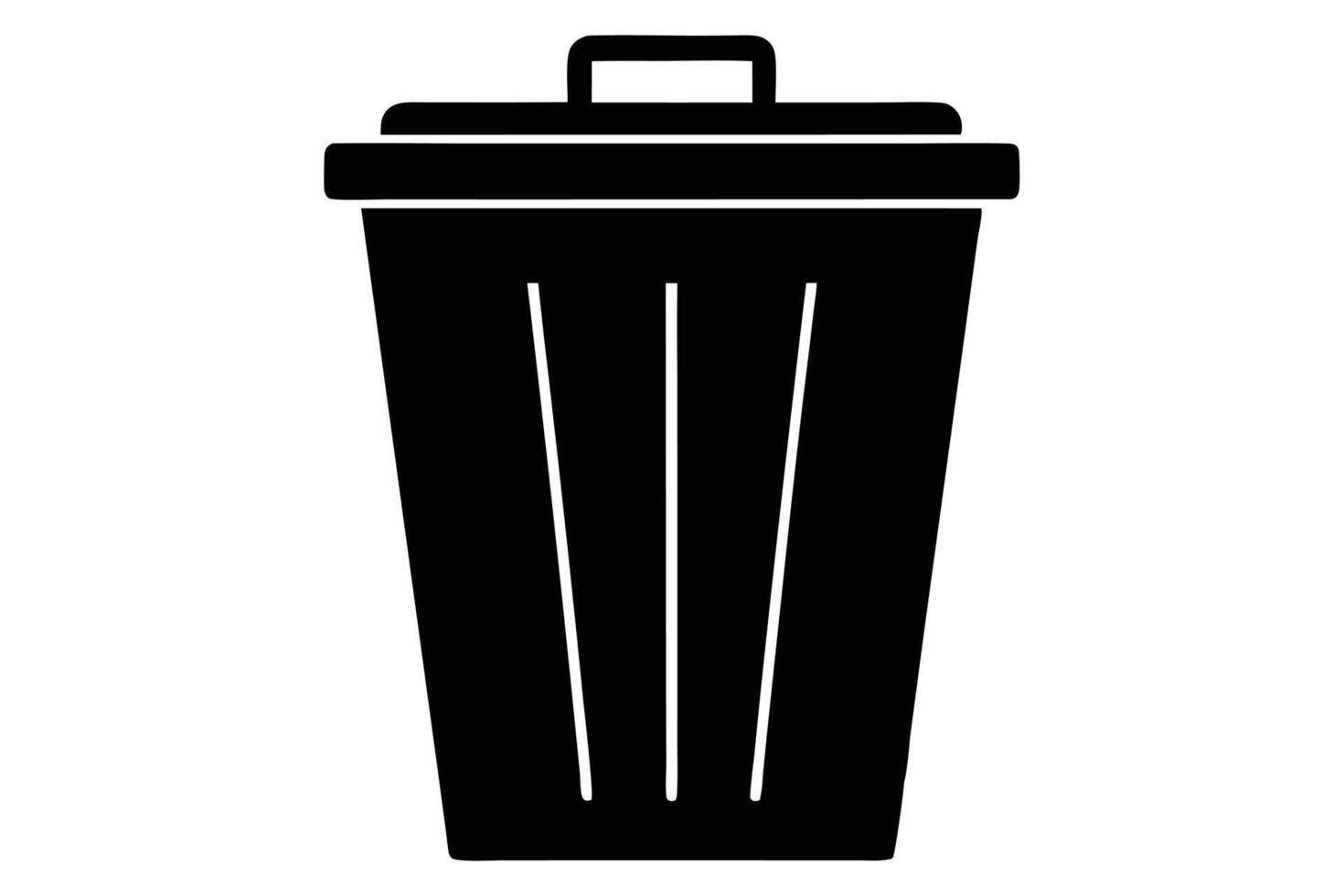 Trash can silhouette icon isolated on white background vector