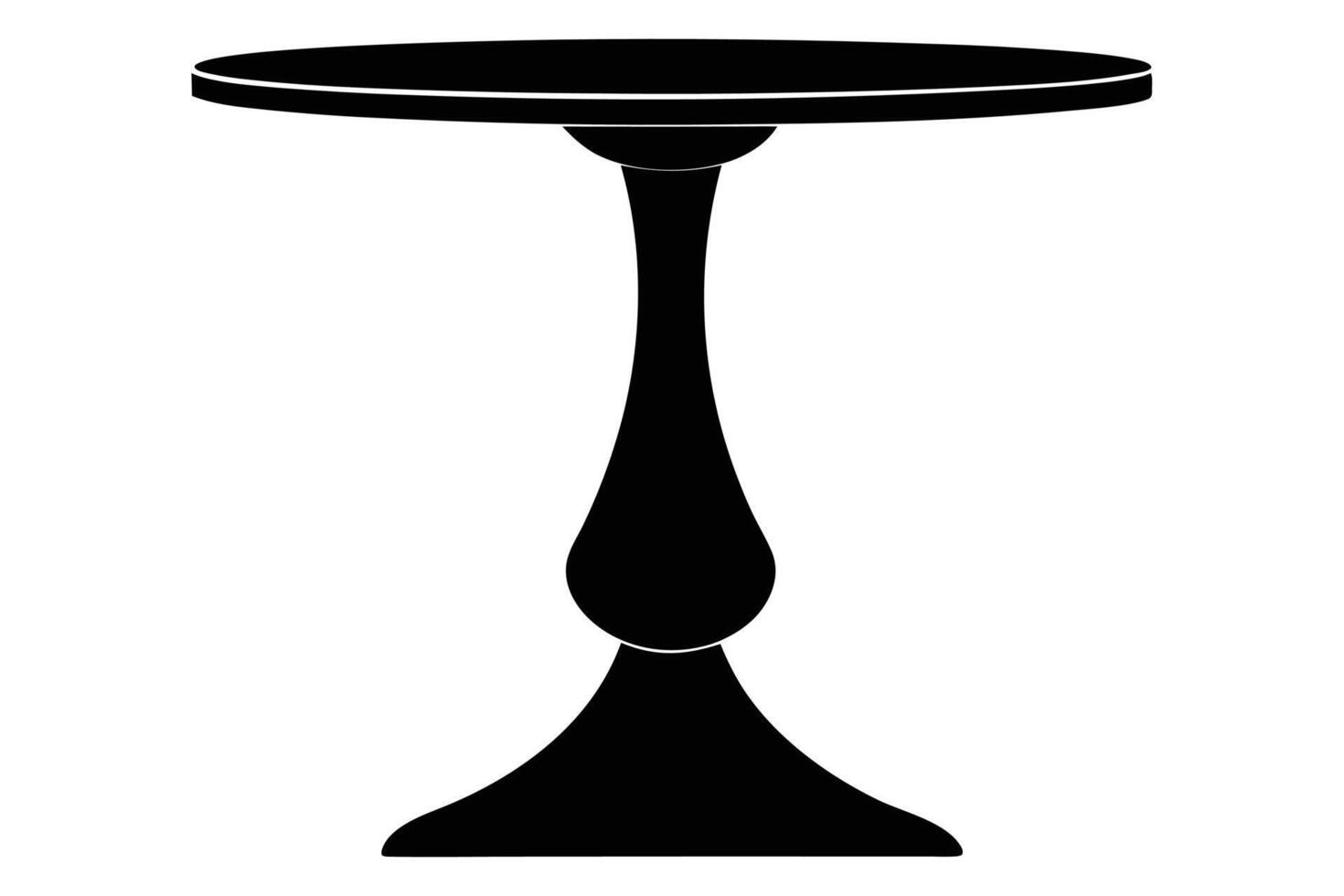 Pedestal table silhouette illustration vector