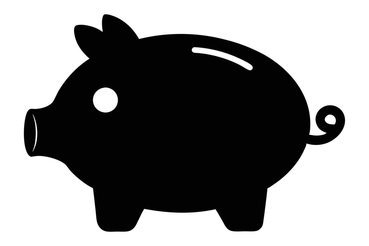 Piggy bank silhouette icon vector