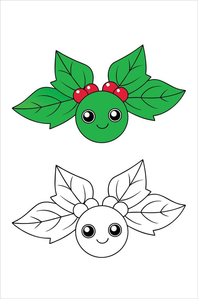 Coloring book for Christmas tinsel line art illustration vector