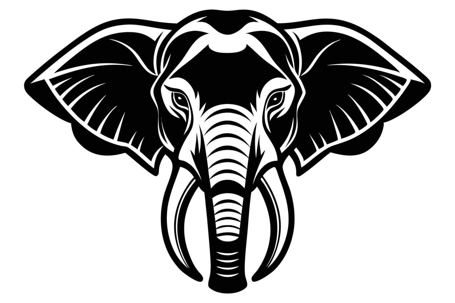 Elephant head icon for coloring book vector