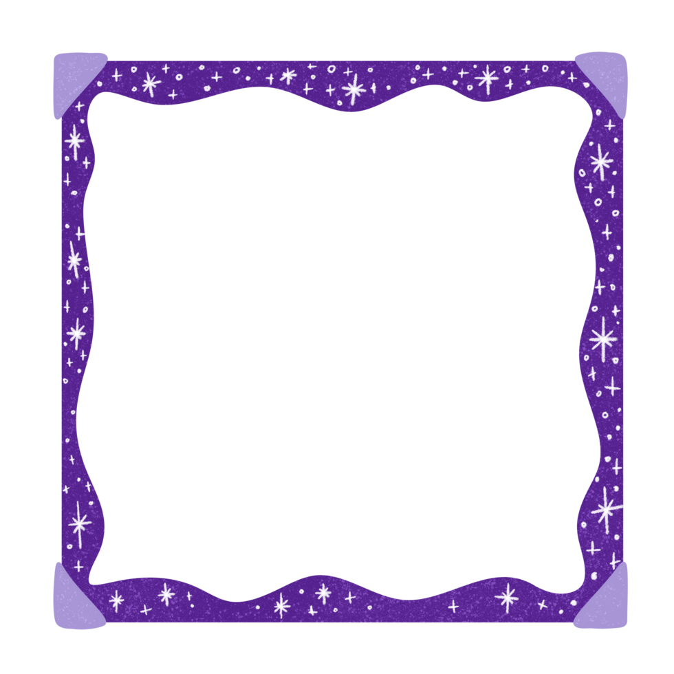Sparkling Border Frame Purple Background png