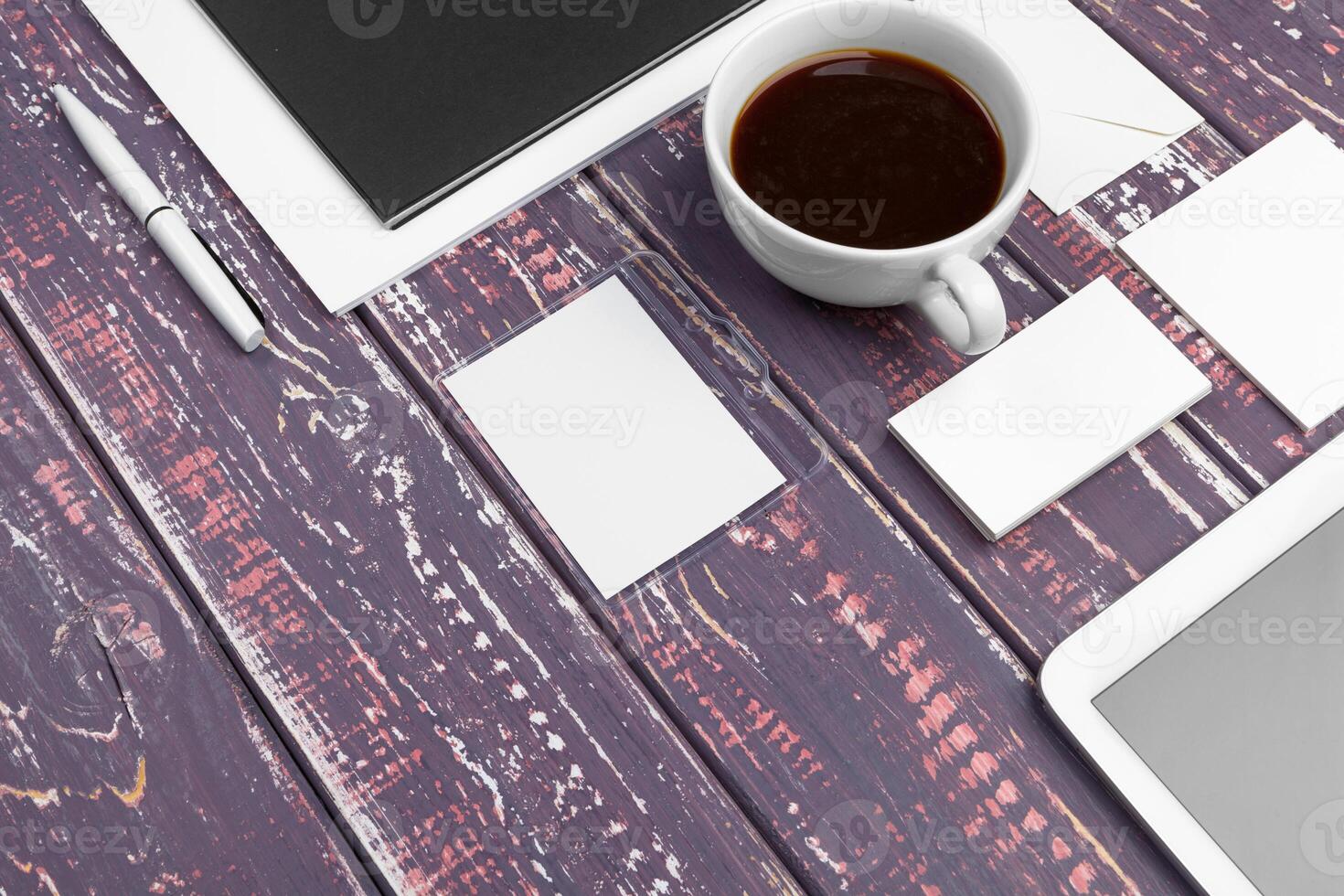 Corporate identity and mobile web design mockup photo