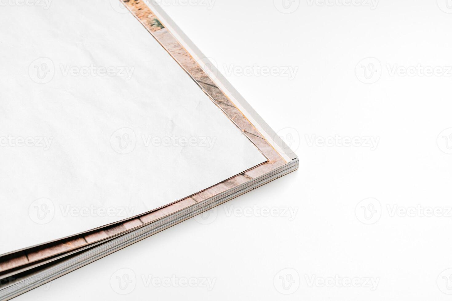 Magazine clean page mockup background concept close up photo