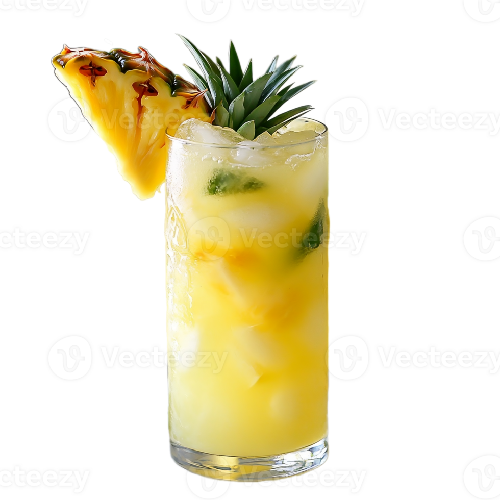 Pineapple cocktail isolated on a transparent background. Clipping path png