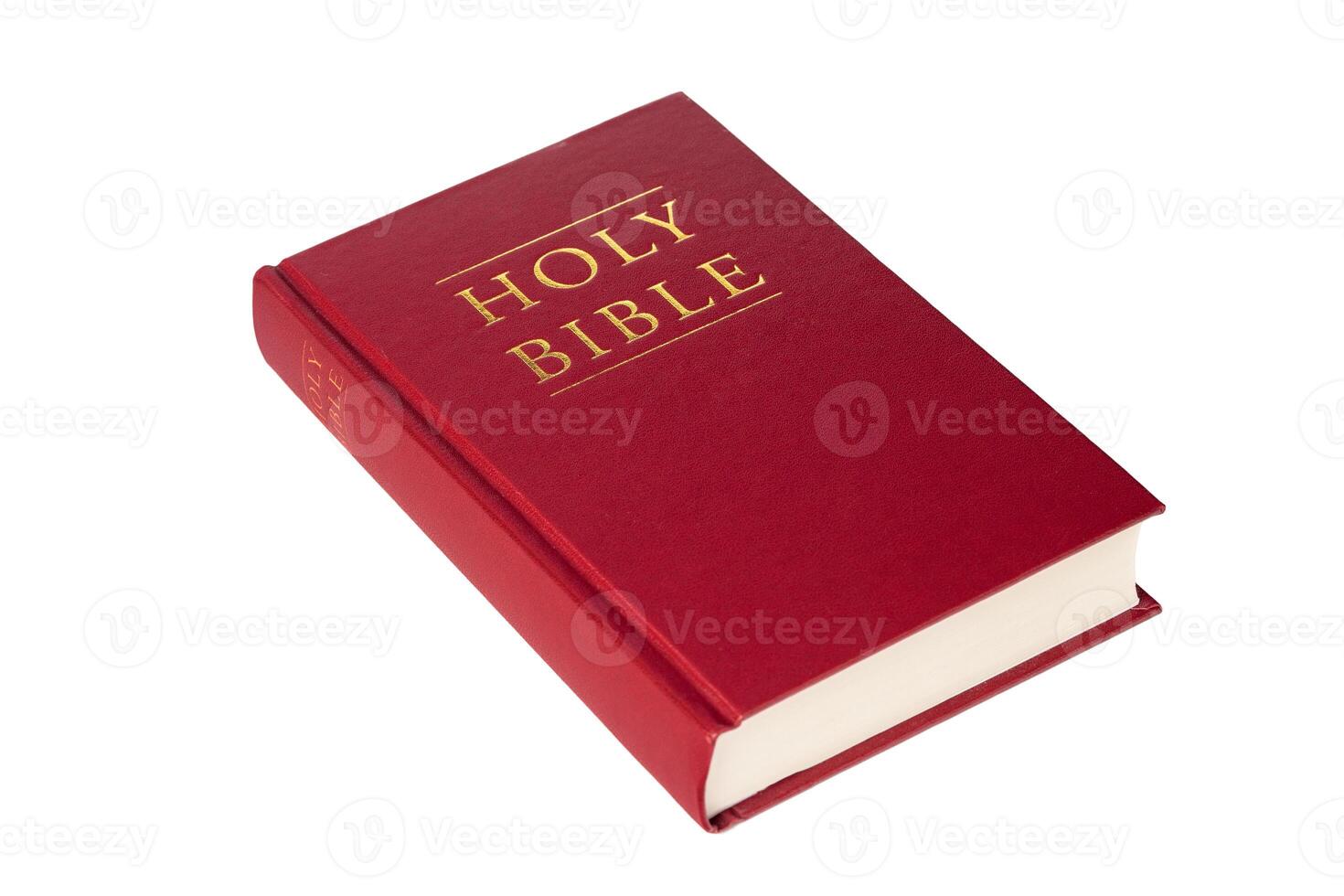 Holy Bible book, isolated on white photo