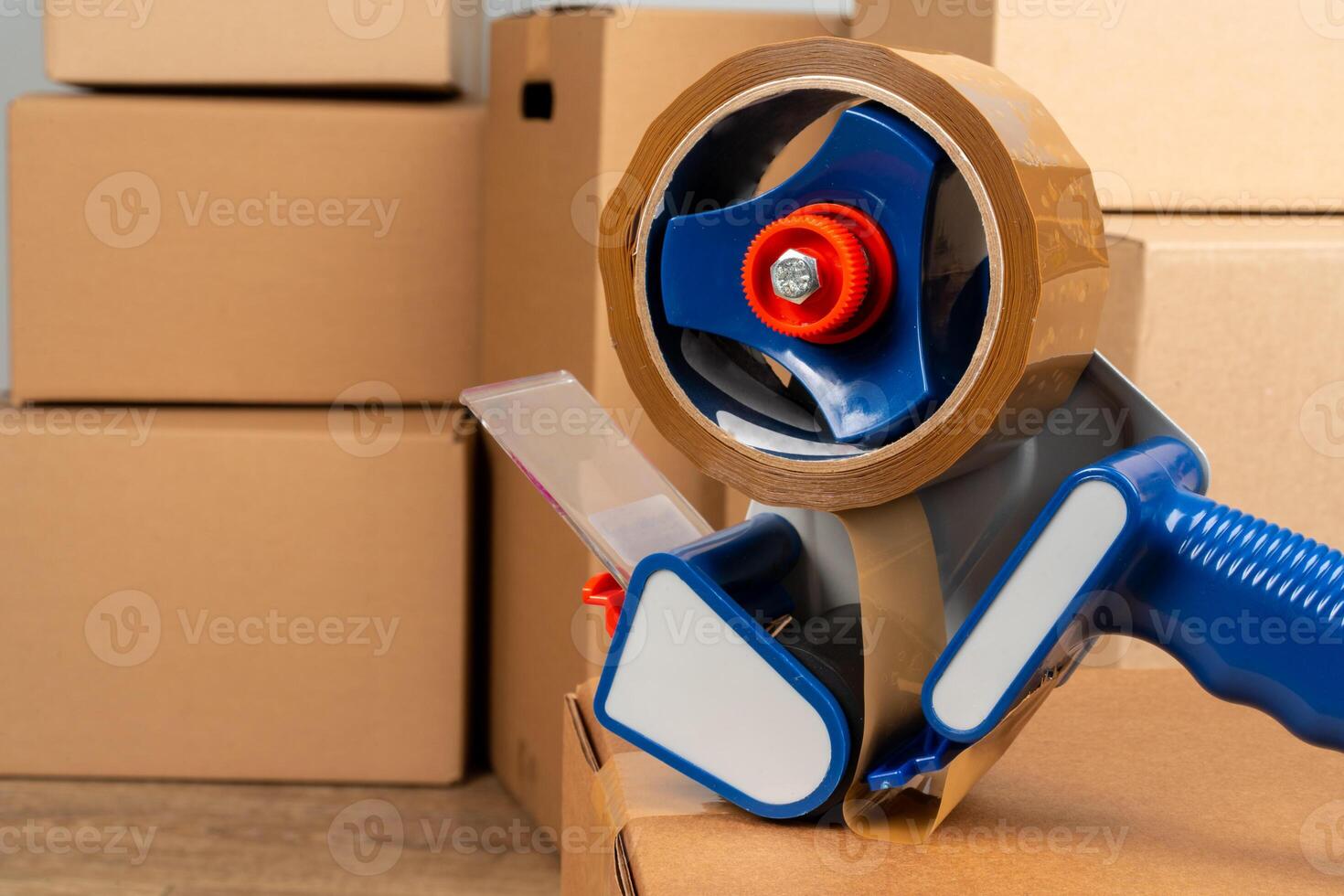 Close up photo of a stack of moving boxes