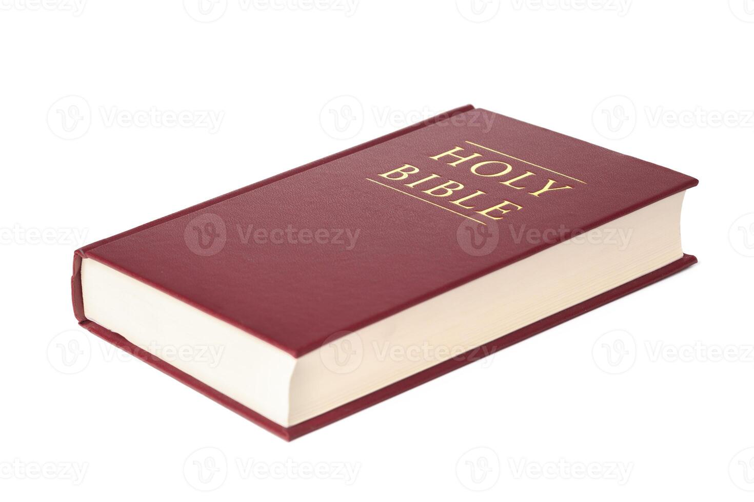 Holy Bible book, isolated on white photo