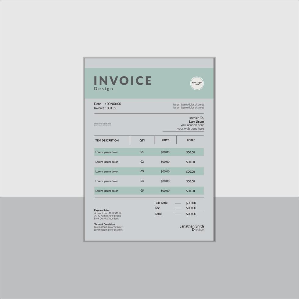 Modern Statement of Official Invoice design vector