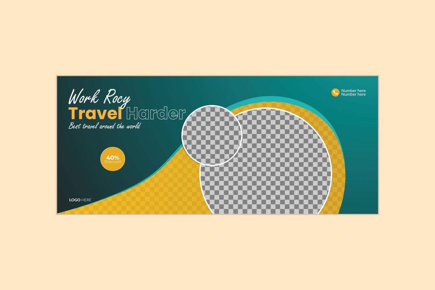 Unique work rocky travel harder web banner design vector