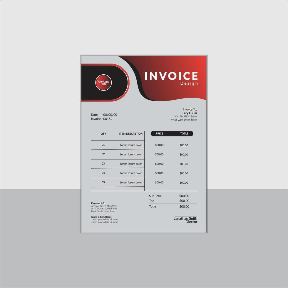 Modern Delivery of Goods Invoice design vector