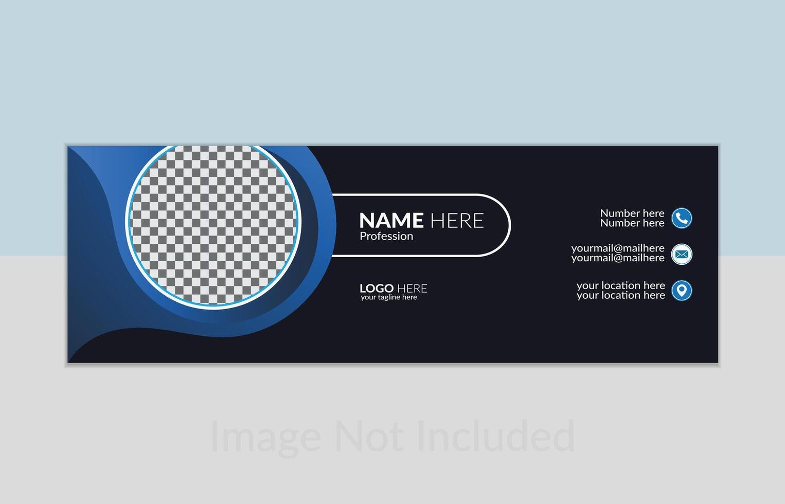 Unique Email signature Design by organic and ellipse shape vector