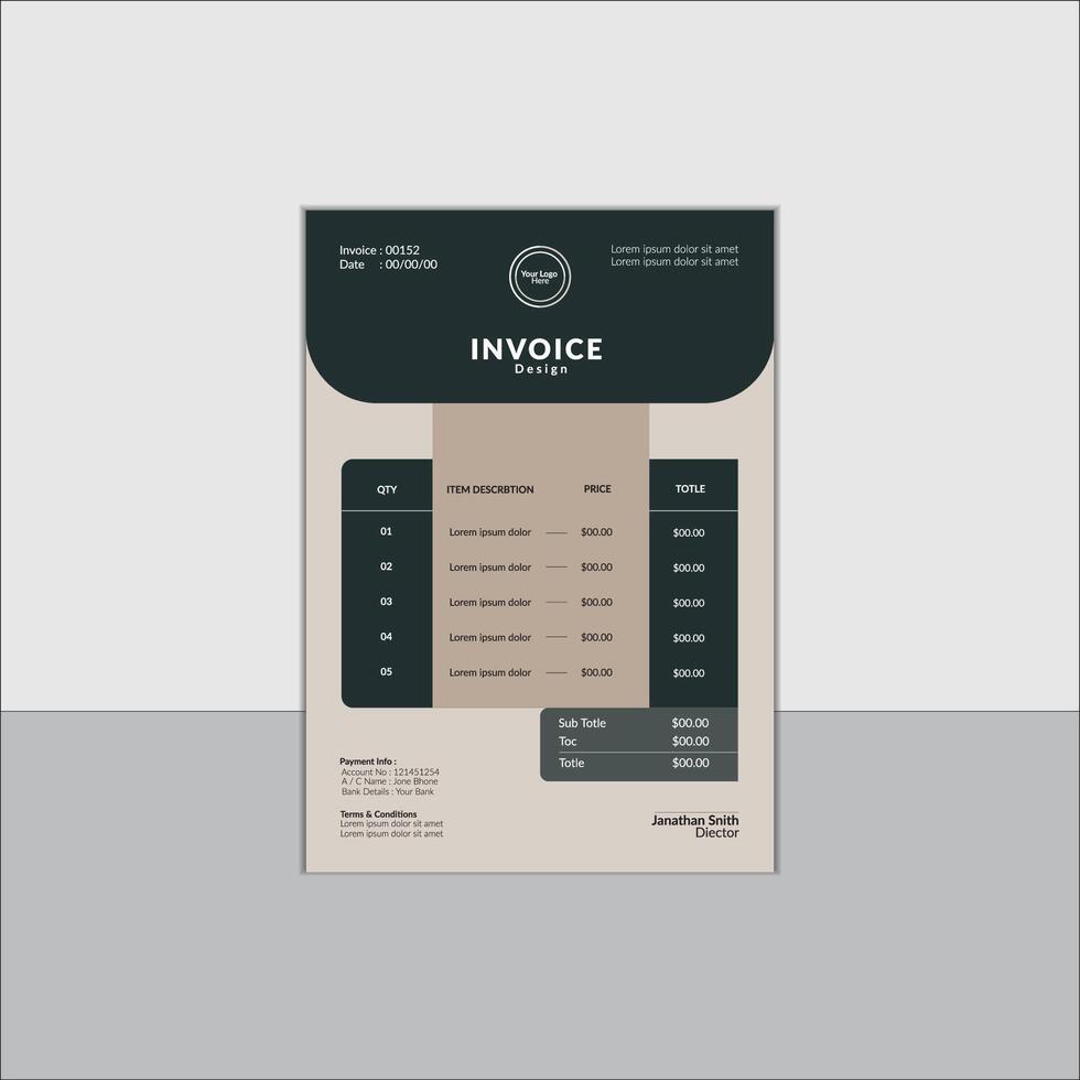 Unique Statement of Official Invoice design vector
