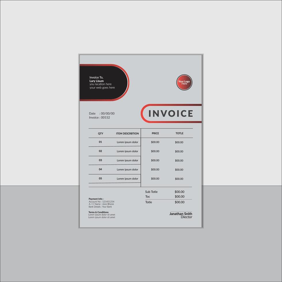 Modern Statement of Official Invoice design vector