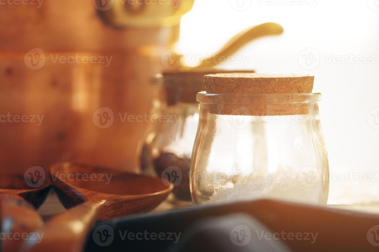 Close up of a set of copper cookware photo