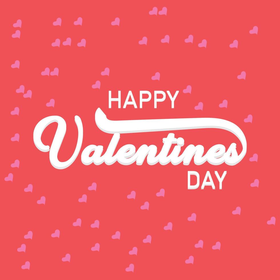 Happy valentine's day text on pink background vector