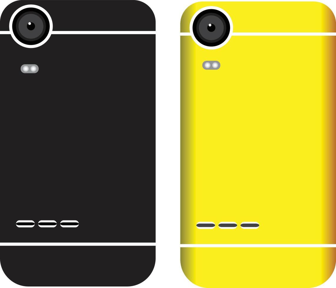 Two different colored cell phones with the same design vector