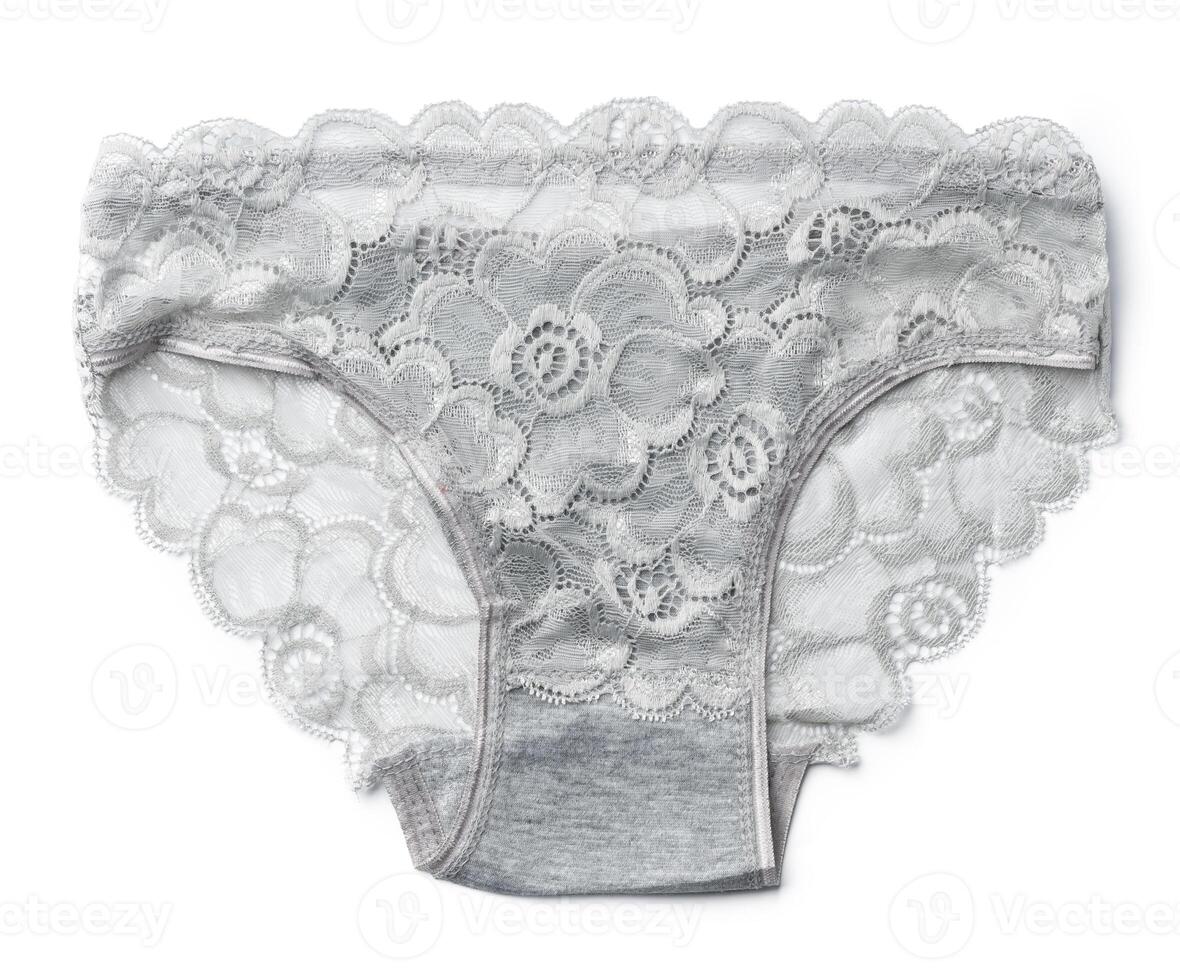 Classic lace women's panties isolated on white background photo