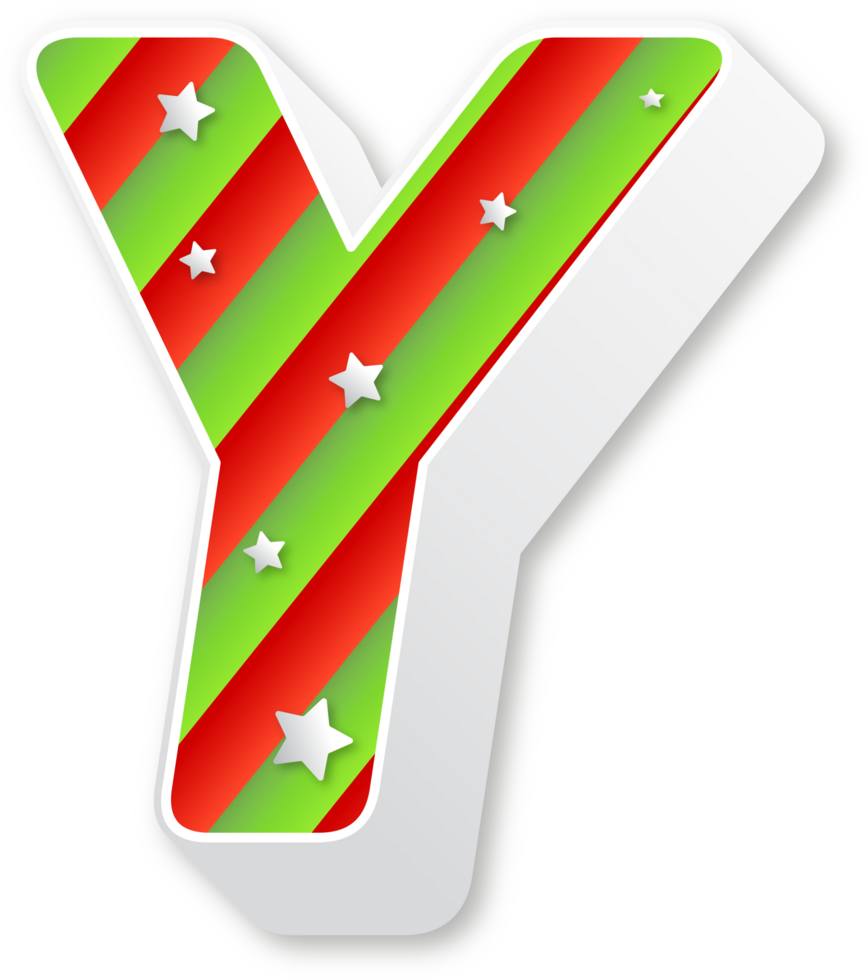 Letter Y, Christmas Alphabet, Christmas Stripes Letters png