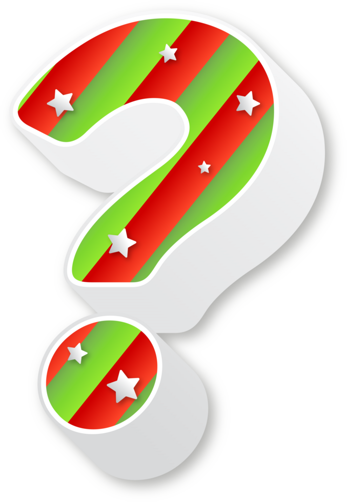 Question mark, Christmas Alphabet, Christmas Stripes Letters png