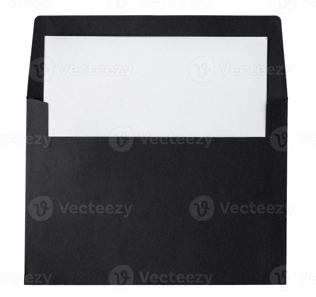 Black Envelope isolated on a white background photo