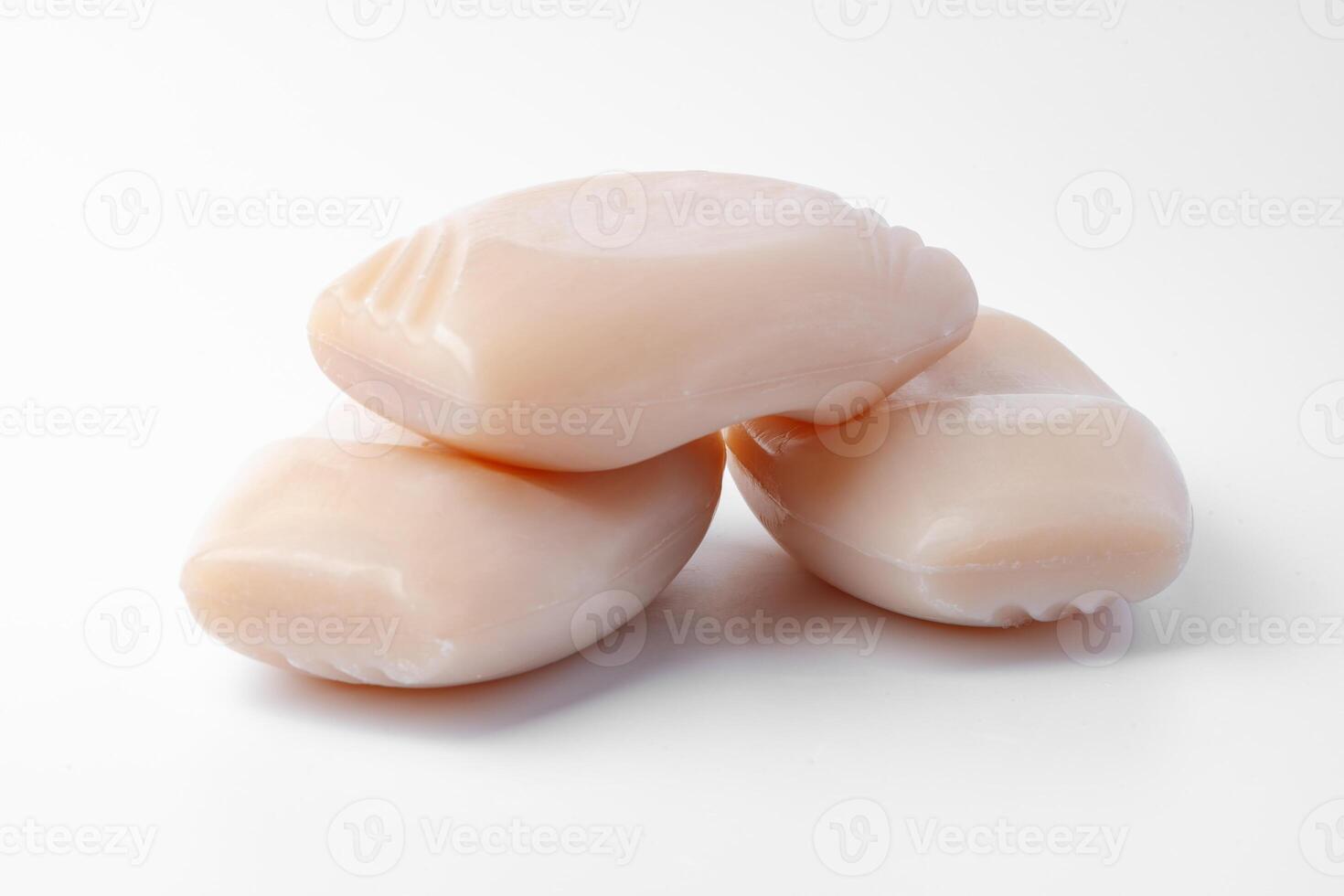 Close up of hygiene toilet soap isolated on white background photo