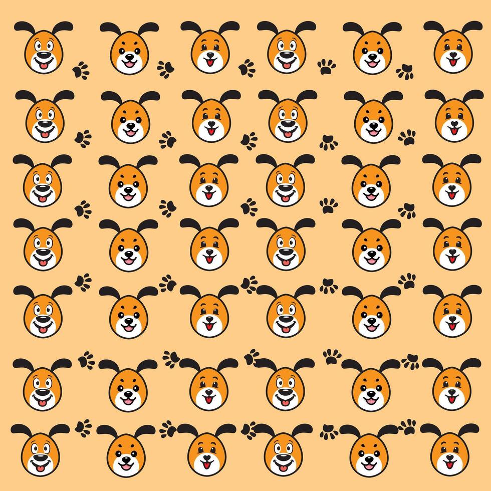 Joyful Dog Faces vector