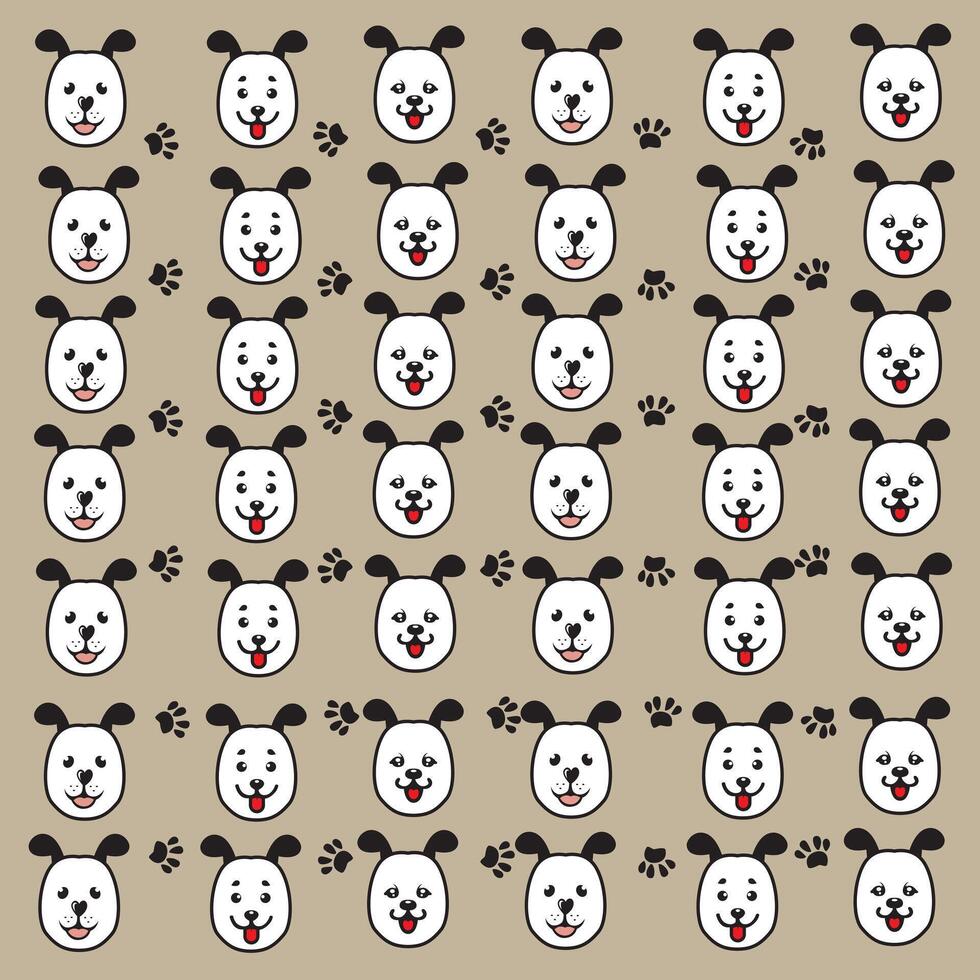 Smiling Dog Faces Design vector